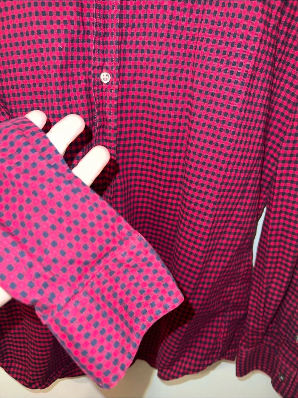 Ralph Lauren Red and Black Micro-Check Button-Down Shirt